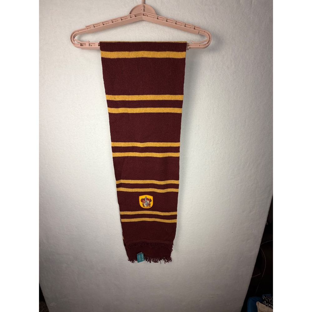 Harry Potter Gryffindor Scarf 100% Lambswool Elope Burgundy Gold Striped 70in